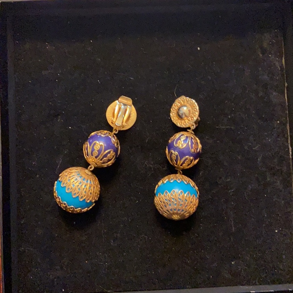 Colorful drop earrings - Picture 2 of 2